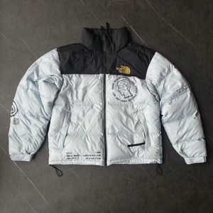 tnf脑死亡羽绒服蓝色  m码成色充新 全新天价 右手内侧袖