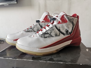 耐克全新正品乔丹aj22代最后一投白红配色 aj3灰色篮球鞋
