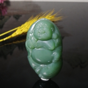 和田玉碧玉佛公粉青猫眼俄料碧玉吊坠手把件挂件项坠包邮带鉴定证