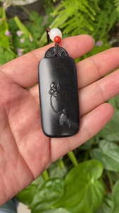 新疆和田玉青花手工雕刻牌 纯手大师 叶青大师