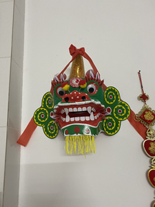 海陆丰麒麟头虎狮头,纯手工扎作,实物非常漂亮精品,汕尾海陆丰