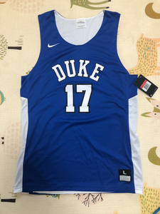 现货nike耐克ncaa杜克大学duke蓝魔双面训练球衣l码