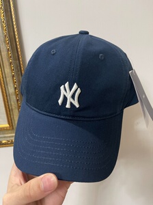 mlb棒球帽藏蓝色ny小标软顶帽子cp77
