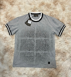 tb64666492淘宝trussardi 楚萨迪 男士灰色印花图案短袖t恤trus1人
