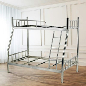不锈钢高低床子母床双层床架,承重千斤,自产自销.