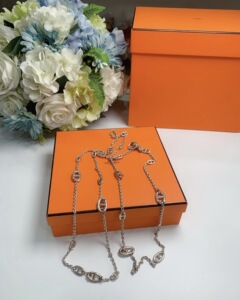 【已送检】hermes 爱马仕猪鼻子925银女士项链毛衣链腰链链条