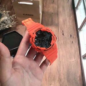 橙黑,卡西欧ga110系列g-shock运动手表,抬手灯.防
