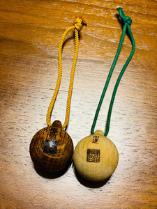 日本东京明治神宫开运木铃铛,有招财招福护身符之意,带漆150