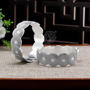 瑞银鸟 『老银手镯纯手工』贵州纯银苗族银饰,全新正品支持官方