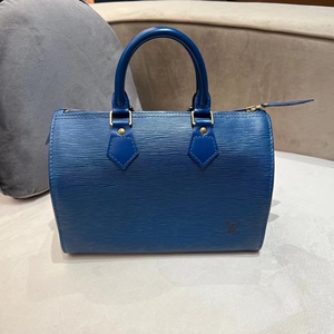 lv 中古epi水波纹牛皮波士顿 speedy25 电光蓝色