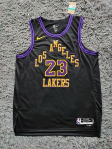 【球员版】詹姆斯湖人新赛季城市版au刺绣球员版球衣 黑色 拉