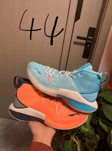 李宁音速8篮球鞋 高帮 鸳鸯 尺码44 天蓝/珊瑚粉搭配 超