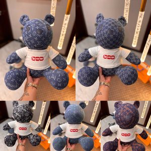 19806supreme&高端水洗牛仔布公仔熊