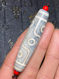 精品 藏式 火供 蓝沁九眼天珠 台湾天珠 老料天珠 diy配