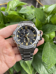 卡西欧gshock gst-b100金色稀有蓝牙钢铁之心手表