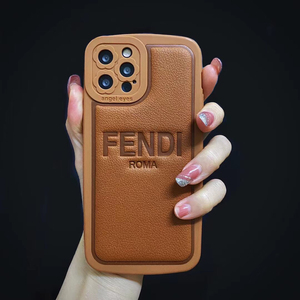 fendi芬迪压印贴皮苹果13手机壳iphone12手机保护