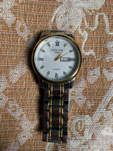 皇士fwh表 佛蒂仑男士1868金钢带防水夜光石英腕表 手表