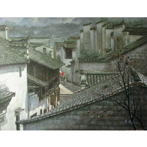 黄建秀《徽州印象》原创油画优质客厅背景墙装饰挂画