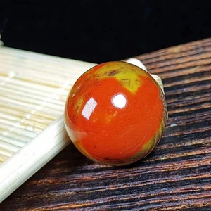 天然原矿外蒙战国红玛瑙21mm圆珠单珠散珠文玩配饰配件,红黄