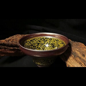 一方龙窑柴烧建盏花月夜/帝王花,孤品窑宝