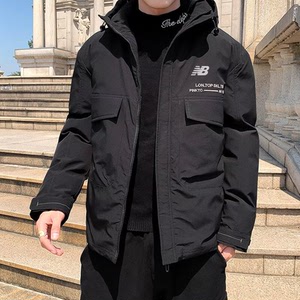 nb新百伦冬季韩版连帽工装棉衣男百搭保暖运动棉服青年潮流帅气