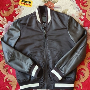 蔻驰coach男士,几乎全新!拼接真皮夹克外套,s码,衣长6