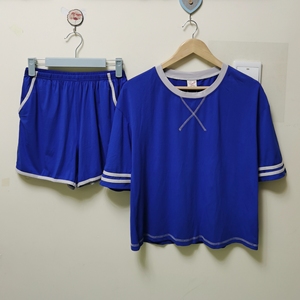 全新情牵一线睡衣女款春夏季纯棉爽棉圆领五分袖短裤家居服套装可