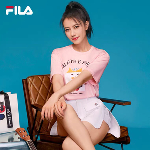 2021高圆圆代言fila斐乐猫咪款情侣男女款短袖t恤