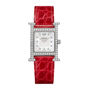 8新]爱马仕手表小号女表后钻贝母面钻刻女士腕表石英款时装表