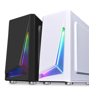 玩嘉冰刃rgb灯条钢化玻璃侧透中塔台式电竞电脑机箱支持m-a