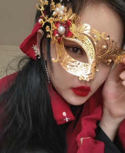 半面妆 面具 发饰 古风半面妆 汉服配饰 cos配饰 自制的