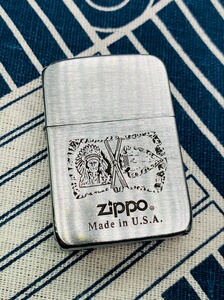 zippo03年41复刻镀铬拉丝印第安酋长部落,非常漂亮的机