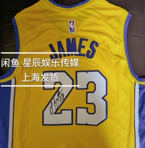 勒布朗詹姆斯亲笔签名湖人队篮球服球衣cx超星萌娱乐50.