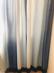 租房实用 自用 布艺窗帘 欧式简单大方三色渐变蓝色系窗帘