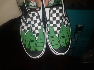 漫威marvel x vans 绿巨人 42码 棋盘格 c