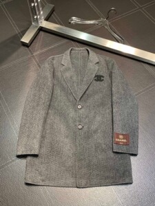 闲置正品 chanel香奈儿 中长款大衣 男士西服羊羔绒外套