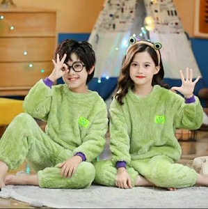 三人母女亲子装一家三口睡衣冬天套装男女童秋冬季加绒加厚家居服