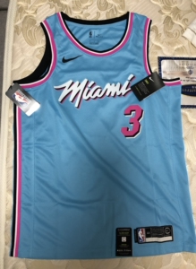 nike 19/20赛季nba热火队城市版sw韦德热压印球衣