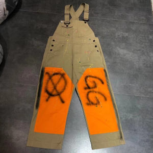 特价 gg潮牌2021夏秋款女装卡其色工装背带裤女宽松时尚涂