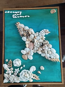 #海螺贝壳珊瑚 手工装饰画 画框立体 30*40 价格可议