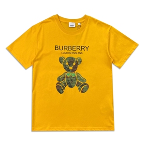 野生美少女淘宝日本中古正品burberry巴宝莉黄色小熊t恤稀有bbr小熊