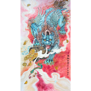 手绘貔貅画