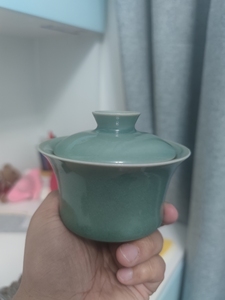 龙泉青瓷二才盖碗 黄汉弟老师作品