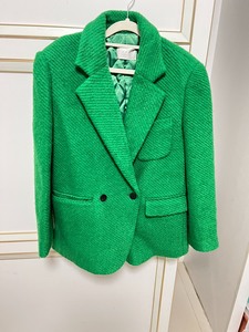 全新设计师品牌呢子西装大衣外套，绝美的深绿色，颜色真的太好看