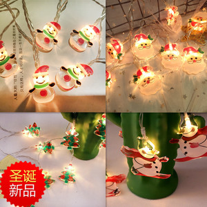 新款led圣诞灯串 圣诞树氛围灯老人雪人节日装饰彩灯串灯