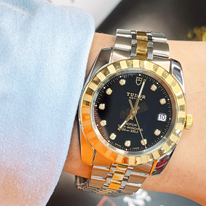 限时秒杀95新帝舵经典系列18k金精钢日历自动机械手表男表21013