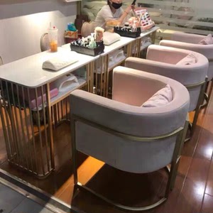 全新 非二手大理石美甲桌椅组合套装双层大理石美甲台单双三人桌