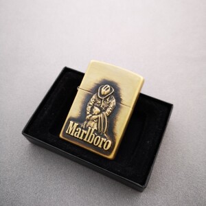 1999年f月diy纯铜万宝路蹲姿墩子zippo芝宝打火机