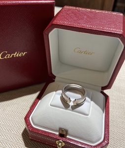 卡地亚 天使之吻系列白金戒指52号