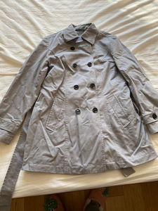 过路人 passer 灰紫色风衣 99新 两用 羊毛内搭 购